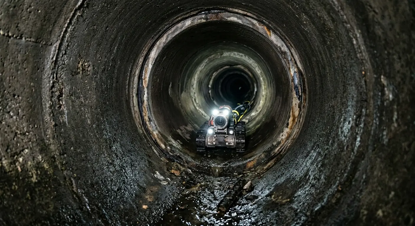 Robotic sewer camera inspecting pipe interior for Drain Snake Service in Sparks